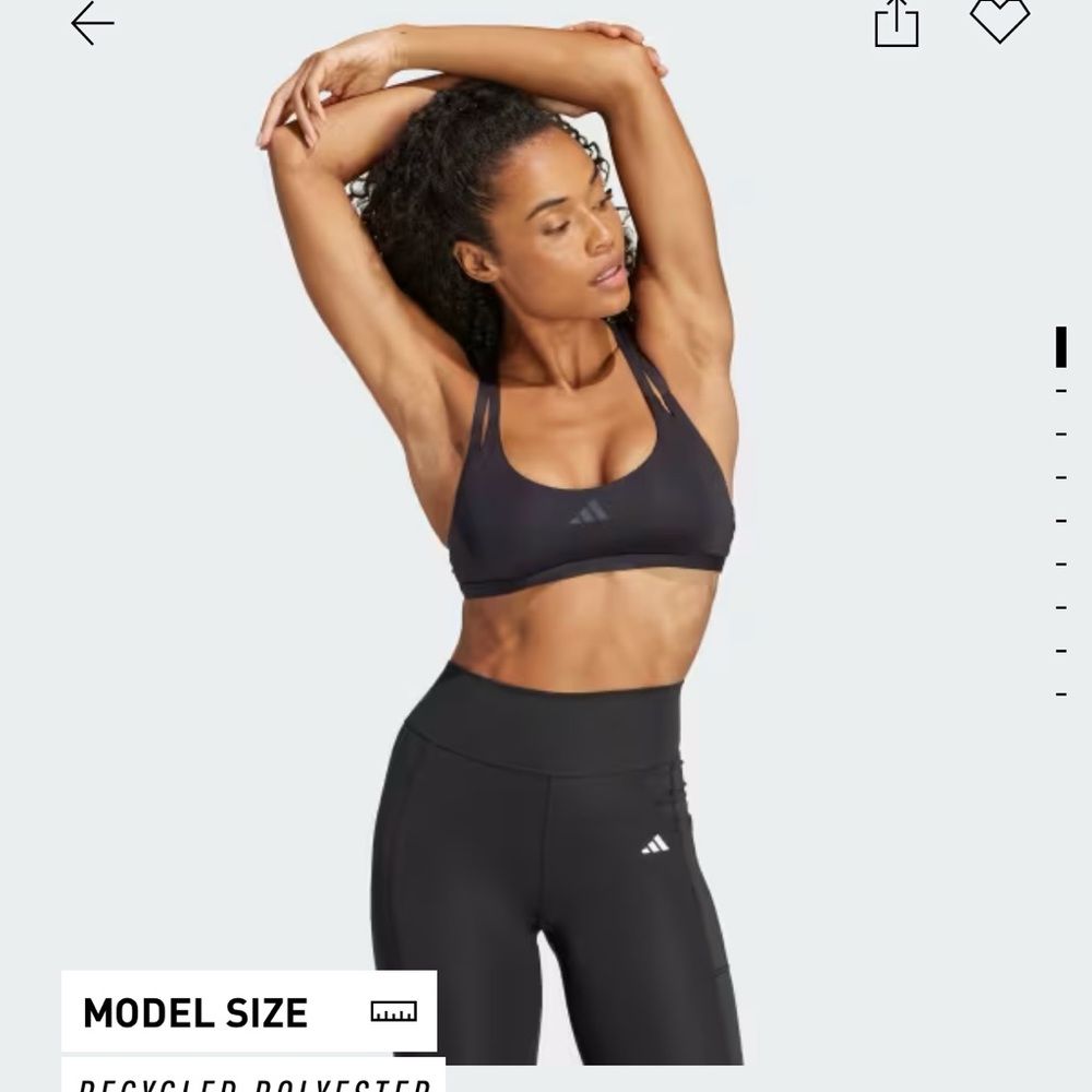 Adidas Women's Sleek Black Sports Bra